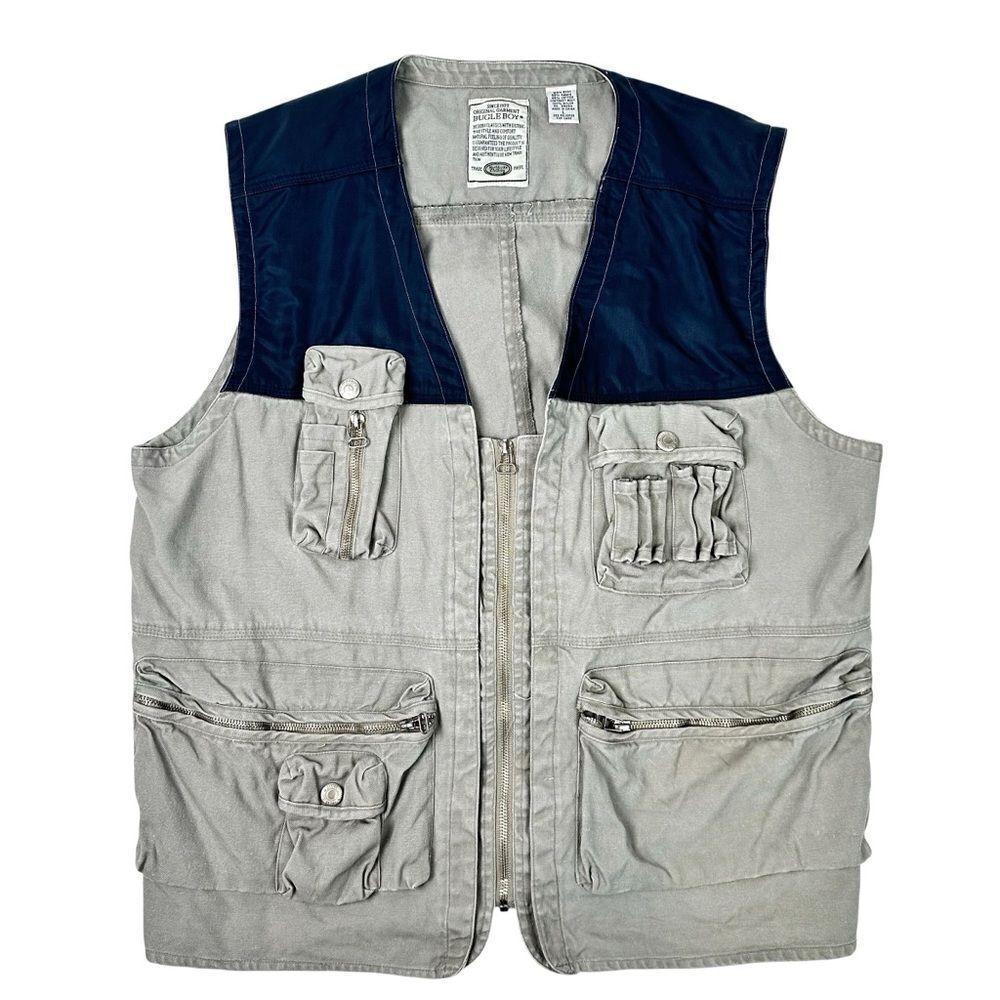 Vintage Bugle Boy Tactical Fishing Vest Size Large Men